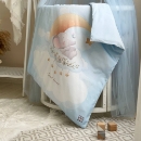 Set lenjerie pentru Patut Bebe din 6 piese Elefant albastru (1)